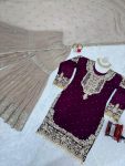 TRENDING GEORGETTE CODING SEQUENCE EMBROIDERY WORK TOP SHARARA WITH DUPATTA PARTY WEAR WHOLESALE PRICE ETHNIC GARMENT (3)