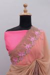 TRENDING GEORGETTE MULTI EMBROIDERY WORK SAREE WITH UNSTITCHED BLOUSE PARTY WEAR WHOLESALE PRICE ETHNIC GARMENT (3)