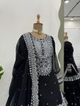 DESIGNER GEORGETTE THREAD SEQUENCE WORK TOP LEHENGA WITH DUPATTA WEDDING WEAR WHOLESALE PRICE ETHNIC GARMENT (6)