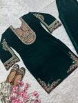 1DESIGNER VELVET EMBROIDERY CODING SEQUENCE WORK TOP WITH BOTTOM PARTY WEAR WHOLESALE PRICE ETHNIC GARMENT (6)