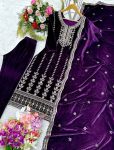 1MODERN VISCOSE VELVET EMBROIDERY SEQUENCE WORK TOP BOTTOM WITH DUPATTA PARTY WEAR WHOLESALE PRICE ETHNIC WEAR (44)