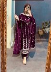 1MODERN VISCOSE VELVET EMBROIDERY SEQUENCE WORK TOP BOTTOM WITH DUPATTA PARTY WEAR WHOLESALE PRICE ETHNIC WEAR (44)