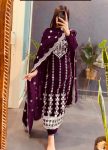 1MODERN VISCOSE VELVET EMBROIDERY SEQUENCE WORK TOP BOTTOM WITH DUPATTA PARTY WEAR WHOLESALE PRICE ETHNIC WEAR (44)