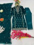 2DESIGNER VELVET MULTI NEEDLE EMBROIDERY SEQUENCE WORK TOP BOTTOM WITH DUPATTA PARTY WEAR WHOLESALE PIRCE ETHNIC GARMENT (10)