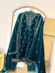 2DESIGNER VELVET MULTI NEEDLE EMBROIDERY SEQUENCE WORK TOP BOTTOM WITH DUPATTA PARTY WEAR WHOLESALE PIRCE ETHNIC GARMENT (10)