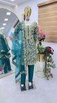 ATTRACTIVE CHINON EMBROIDERY CODING SEQUENCE WORK TOP BOTTOM WITH DUPATTA FESTIVAL WEAR WHOLESALE PRICE ETHNIC GARMENT (2)