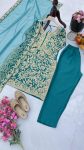 ATTRACTIVE CHINON EMBROIDERY CODING SEQUENCE WORK TOP BOTTOM WITH DUPATTA FESTIVAL WEAR WHOLESALE PRICE ETHNIC GARMENT (2)