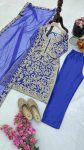 ATTRACTIVE CHINON EMBROIDERY CODING SEQUENCE WORK TOP BOTTOM WITH DUPATTA FESTIVAL WEAR WHOLESALE PRICE ETHNIC GARMENT (3)