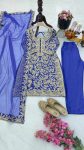 ATTRACTIVE CHINON EMBROIDERY CODING SEQUENCE WORK TOP BOTTOM WITH DUPATTA FESTIVAL WEAR WHOLESALE PRICE ETHNIC GARMENT (3)