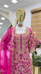 ATTRACTIVE CHINON EMBROIDERY CODING SEQUENCE WORK TOP BOTTOM WITH DUPATTA FESTIVAL WEAR WHOLESALE PRICE ETHNIC GARMENT (4)