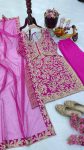 ATTRACTIVE CHINON EMBROIDERY CODING SEQUENCE WORK TOP BOTTOM WITH DUPATTA FESTIVAL WEAR WHOLESALE PRICE ETHNIC GARMENT (4)