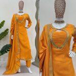 ATTRACTIVE CHINON SILK THREAD SEQUENCE WORK TOP BOTTOM DUPATTA FESTIVAL WEAR WHOLESALE PRICE ETHNIC GRAMENT (4)