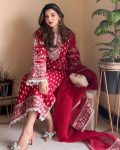 ATTRACTIVE GEORGETTE EMBROIDERY THREAD WORK TOP BOTTOM WITH DUPATTA PARTY WEAR WHOLESALE PRICE ETHNIC GARMENT (9)
