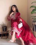 ATTRACTIVE GEORGETTE EMBROIDERY THREAD WORK TOP BOTTOM WITH DUPATTA PARTY WEAR WHOLESALE PRICE ETHNIC GARMENT (9)