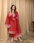 ATTRACTIVE GEORGETTE EMBROIDERY THREAD WORK TOP BOTTOM WITH DUPATTA PARTY WEAR WHOLESALE PRICE ETHNIC GARMENT (9)
