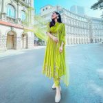 ATTRACTIVE GEORGETTE EMBROIDERY WORK GOWN BOTTOM WITH DUPATTA FESTIVAL WEAR WHOLESALE PRICE ETHNIC GARMENT (3)