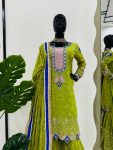 ATTRACTIVE GEORGETTE THREAD SEQUENCE WORK TOP SHARARA WITH DUPATTA FESTIVAL WEAR WHOLESALE PRICE ETHNIC GARMENT (5)