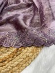 ATTRACTIVE JIMMY CHOO SEQUENCE EMBROIDERY THRAD WORK SAREE WITH UNSTITCHED BLOUSE FESVIVAL WEAR WHOLESALE PRICE ETHNIC GARMENT (11)