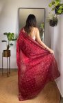 ATTRACTIVE JIMMY CHOO SEQUENCE EMBROIDERY THRAD WORK SAREE WITH UNSTITCHED BLOUSE FESVIVAL WEAR WHOLESALE PRICE ETHNIC GARMENT (13)