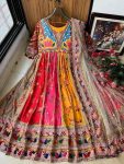 ATTRACTIVE MUSLIN COTTON DIGITAL PRINT WORK GOWN WITH DUPATTA FESTIVAL WEAR WHOLESALE PRICE ETHNIC GARMENT (7)