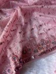 ATTRACTIVE TWILL NET THREAD SEQUENCE EMBROIDERY WORK SAREE WITH UNSTITCHED BLOUSE PARTY WEAR WHOLESALE PRICE ETHNIC GARMENT 2 (2)