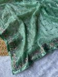 ATTRACTIVE TWILL NET THREAD SEQUENCE EMBROIDERY WORK SAREE WITH UNSTITCHED BLOUSE PARTY WEAR WHOLESALE PRICE ETHNIC GARMENT (11)