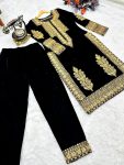 ATTRACTIVE VELVET SEQUENCE EMBROIDERY WORK TOP PANT SET FESTIVAL WEAR WHOLESALE PRICE ETHNIC GARMENT (3)