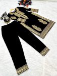 ATTRACTIVE VELVET SEQUENCE EMBROIDERY WORK TOP PANT SET FESTIVAL WEAR WHOLESALE PRICE ETHNIC GARMENT (3)