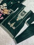 ATTRACTIVE VISCOSE VELVET EMBROIDERY CODING SEQUENCE WORK TOP BOTTOM WITH DUPATTA FESTIVAL WEAR WHOLESALE PRICE ETHNIC GARMENT (3)