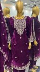 ATTRACTIVE VISCOSE VELVET EMBROIDERY SEQUENCE WORK TOP BOTTOM WITH DUPATTA FESTIVAL WEAR WHOLESALE PRICE ETHNIC GARMENT (4)
