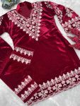 ATTRACTIVE VISCOSE VELVET EMBROIDERY THREAD WORK TOP BOTTOM FESTIVAL WEAR WHOLESALE PRICE ETHNIC GARMENT (5)