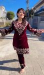 ATTRACTIVE VISCOSE VELVET EMBROIDERY THREAD WORK TOP BOTTOM FESTIVAL WEAR WHOLESALE PRICE ETHNIC GARMENT (5)