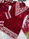 ATTRACTIVE VISCOSE VELVET EMBROIDERY THREAD WORK TOP BOTTOM FESTIVAL WEAR WHOLESALE PRICE ETHNIC GARMENT (5)