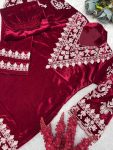 ATTRACTIVE VISCOSE VELVET EMBROIDERY THREAD WORK TOP BOTTOM FESTIVAL WEAR WHOLESALE PRICE ETHNIC GARMENT (5)