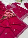 ATTRACTIVE VISCOSE VELVET EMBROIDERY WORK TOP BOTTOM DUPATTA WEDDING WEAR WHOLESALE PRICE ETHNIC GRAMENT (9)