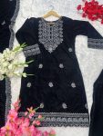 ATTRACTIVE VISCOSE VELVET EMBROIDERY WORK TOP BOTTOM DUPATTA WEDDING WEAR WHOLESALE PRICE ETHNIC GRAMENT (13)