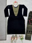 ATTRACTIVE VISCOSE VELVET THREAD SEQUENCE WORK TOP BOTTOM WITH DUPATTA FESTIVAL WEAR WHOLESALE PRICE ETHNIC GARMENT (3)