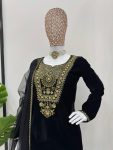 ATTRACTIVE VISCOSE VELVET THREAD SEQUENCE WORK TOP BOTTOM WITH DUPATTA FESTIVAL WEAR WHOLESALE PRICE ETHNIC GARMENT (3)