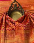 DESIGNER BANARASI SILK GOLD ZARI WEAVING WORK SAREE WITH UNSTITCHED BLOUSE FESTIVAL WEAR WHOLESALE PRICE ETHNIC GARMENT (1)