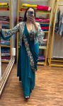 DESIGNER CHINON EMBROIDERY CODING WORK READY TO WEAR SAREE STITCHED BLOUSE WITH JACKET PARTY WEAR WHOLESALE PRICE ETHNIC GARMENT (4)