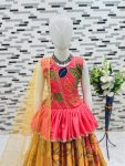 DESIGNER CHINON SILK EMBROIDERY SEQUENCE WORK KIDS LEHENGA CHOLI PARTY WEAR WHOLESALE PRICE ETHNIC GARMENT (3)