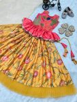 DESIGNER CHINON SILK EMBROIDERY SEQUENCE WORK KIDS LEHENGA CHOLI PARTY WEAR WHOLESALE PRICE ETHNIC GARMENT (3)