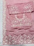 DESIGNER CHINON SILK EMBROIDERY WORK SAREE WITH UNSTITCHED BLOOUSE PARTY WEAR WHOLESALE PRICE ETHNIC GARMENT (3)