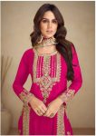 DESIGNER CHINON SILK SEQUENCE EMBROIDERY WORK TOP BOTTOM WITH DUPATTA FESTIVAL WEAR WHOLESALE PRICE ETHNIC GARMENT 1 (2)