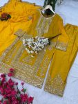 DESIGNER CHINON SILK SEQUENCE EMBROIDERY WORK TOP BOTTOM WITH DUPATTA FESTIVAL WEAR WHOLESALE PRICE ETHNIC GARMENT 3 (4)