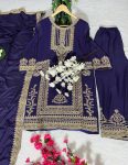 DESIGNER CHINON SILK SEQUENCE EMBROIDERY WORK TOP BOTTOM WITH DUPATTA FESTIVAL WEAR WHOLESALE PRICE ETHNIC GARMENT1 (1)