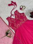 DESIGNER CHINON SILK THREAD SEQUENCE WORK GOWN BOTTOM WITH DUPATTA FESTIVAL WEAR WHOLESALE PRICE ETHNIC GARMENT (3)