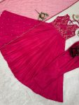 DESIGNER CHINON SILK THREAD SEQUENCE WORK GOWN BOTTOM WITH DUPATTA FESTIVAL WEAR WHOLESALE PRICE ETHNIC GARMENT (3)