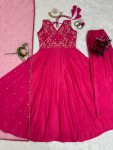 DESIGNER CHINON SILK THREAD SEQUENCE WORK GOWN BOTTOM WITH DUPATTA FESTIVAL WEAR WHOLESALE PRICE ETHNIC GARMENT (3)