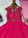 DESIGNER CHINON SILK THREAD SEQUENCE WORK GOWN BOTTOM WITH DUPATTA FESTIVAL WEAR WHOLESALE PRICE ETHNIC GARMENT (3)